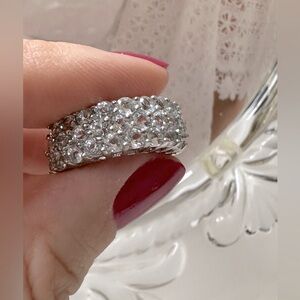 .925 Silver & Aquamarine Ring Sz 6